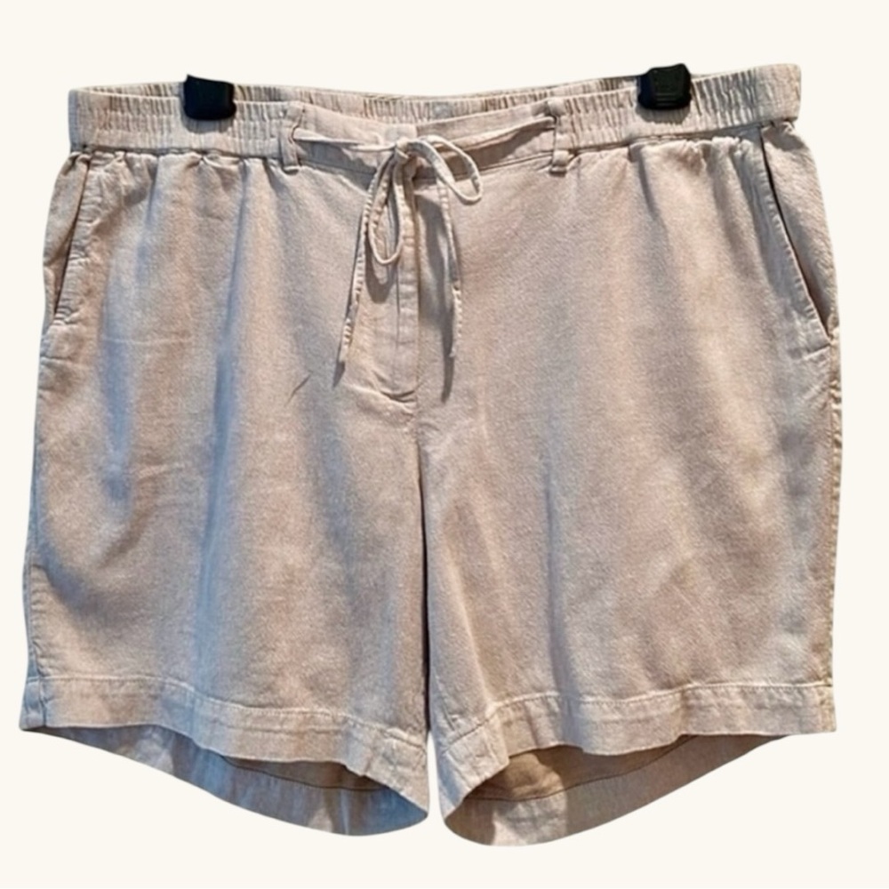 🌿 Talbots Women’s 16W Linen Blend Easy Drawstring Shorts – Sand Beige